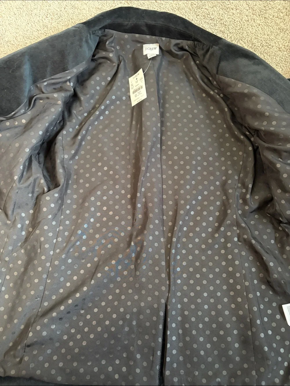 J Crew Factory Black Velvet Single-Button Women's Blazer Size 4 NWT